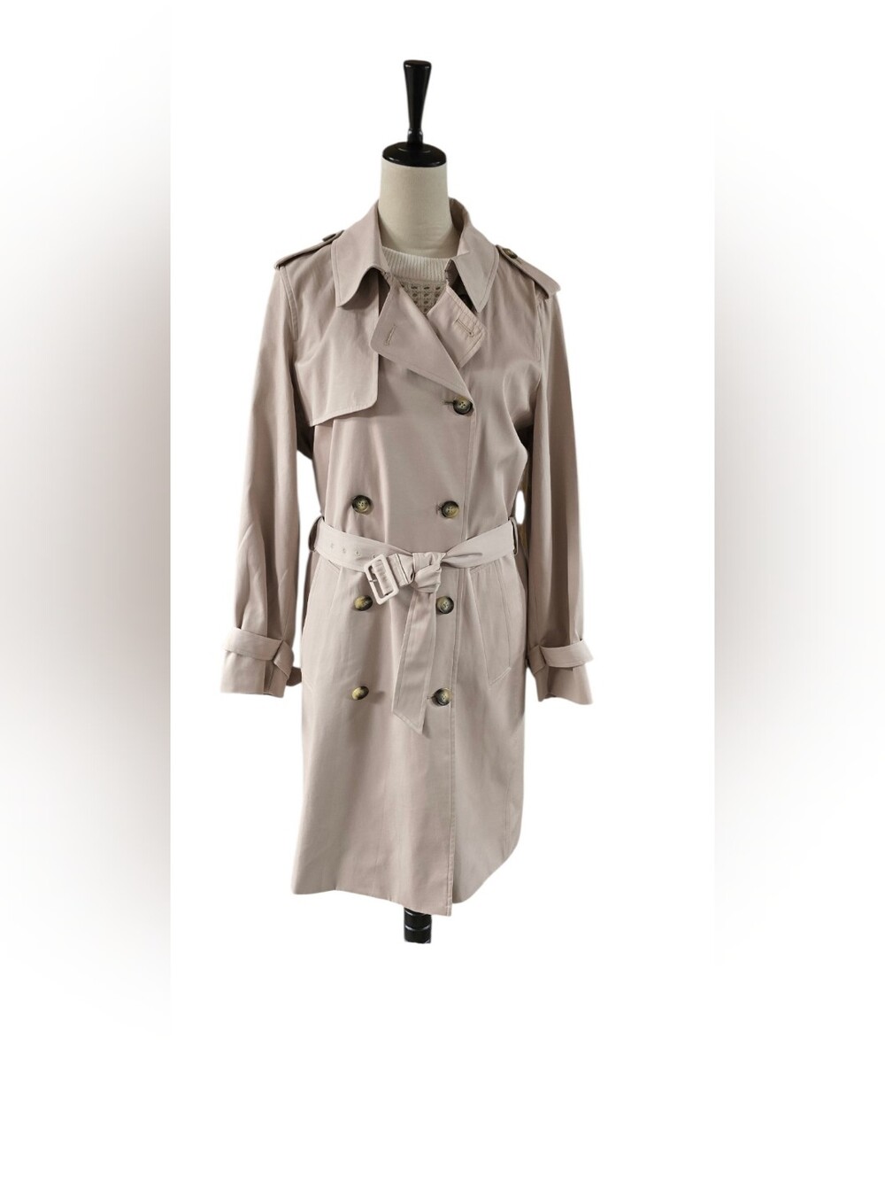 Marks & Spencer M&S Collection Double-Breasted Trench Coat in Sand, US 14/UK18 - Picture 5 of 15